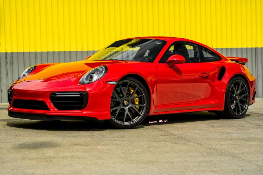 Porsche 911 Turbo S Red on Vossen Wheels (VPS-306) '2017